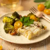 Палтус, запечённый с&nbsp;овощами