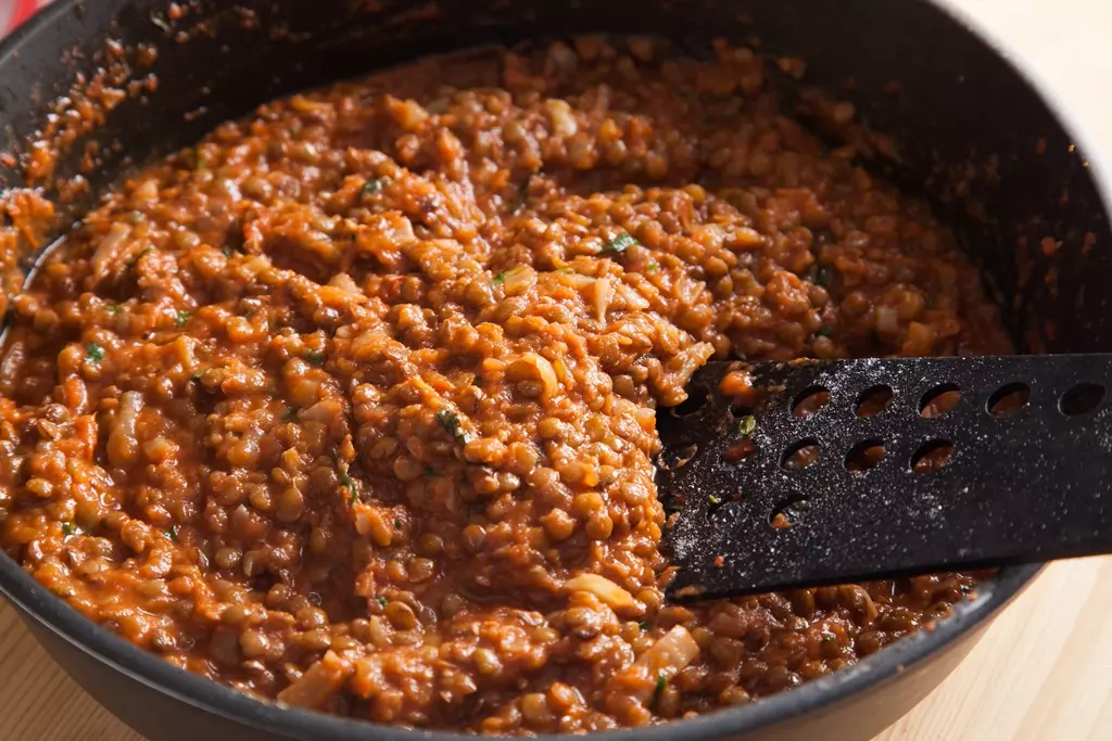 Спагетти с чечевичным соусом — процесс приготовления, фото 4