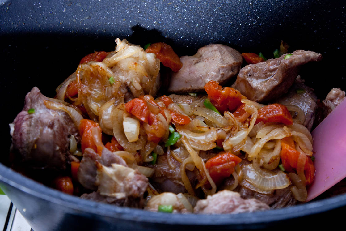 Рагу из баранины с тыквой и курагой — процесс приготовления, фото 4 Рагу из баранины с тыквой и курагой — процесс приготовления, фото 4