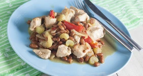 Рагу из индейки с фасолью и овощами