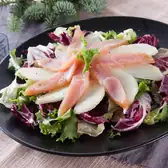 Салат с&nbsp;карпаччо из&nbsp;индейки и&nbsp;грушей