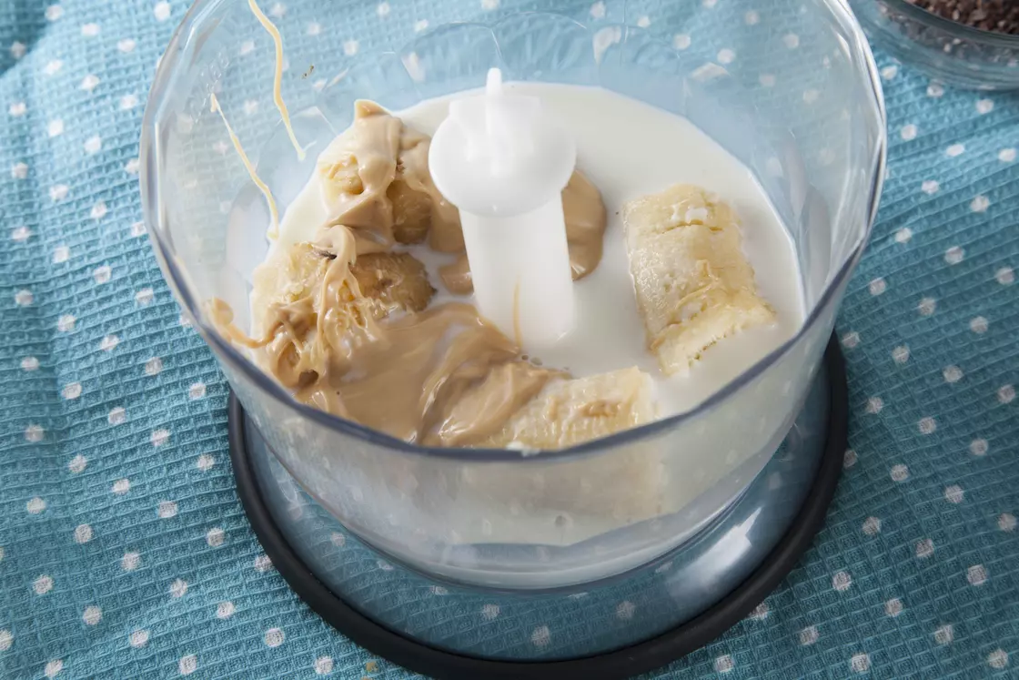 Полбяные блины с бананово-арахисовым соусом — процесс приготовления, фото 5
