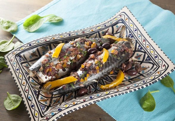 Рецепт «Скумбрия с солеными лимонами»