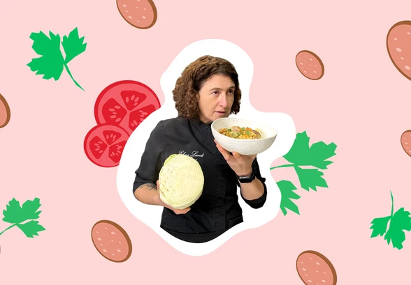 Солянка с помидорами и колбасой