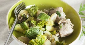 Рагу с курицей и молодыми овощами