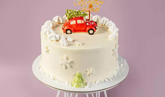 Торт «Новогодний с машинкой»