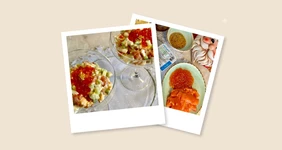 Салат с красной рыбой и авокадо