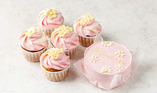 Набор Бенто торт с капкейками «Ромашки»