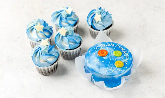 Набор Бенто торт с капкейками «Космос»