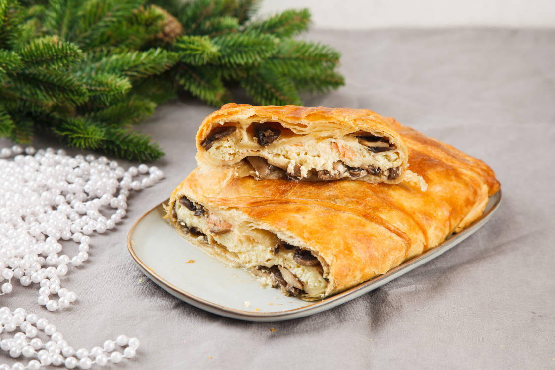 Французская кулебяка с рыбой