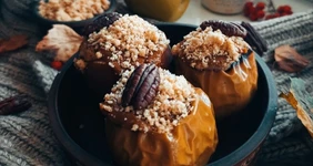 Карамельный чизкейк в яблоке