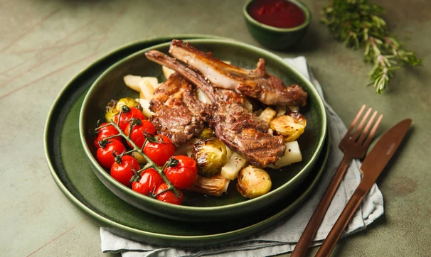 Баранья корейка с печёными овощами, шаг 3/3