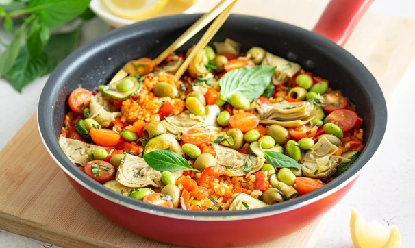 Паэлья овощная с артишоками и эдамаме, шаг 5/5